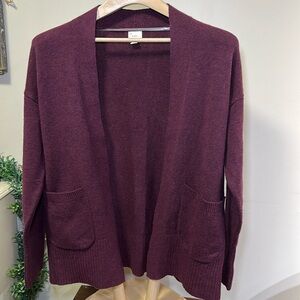 A New Day Maroon Open Front Knit Cardigan Women’s Size Small